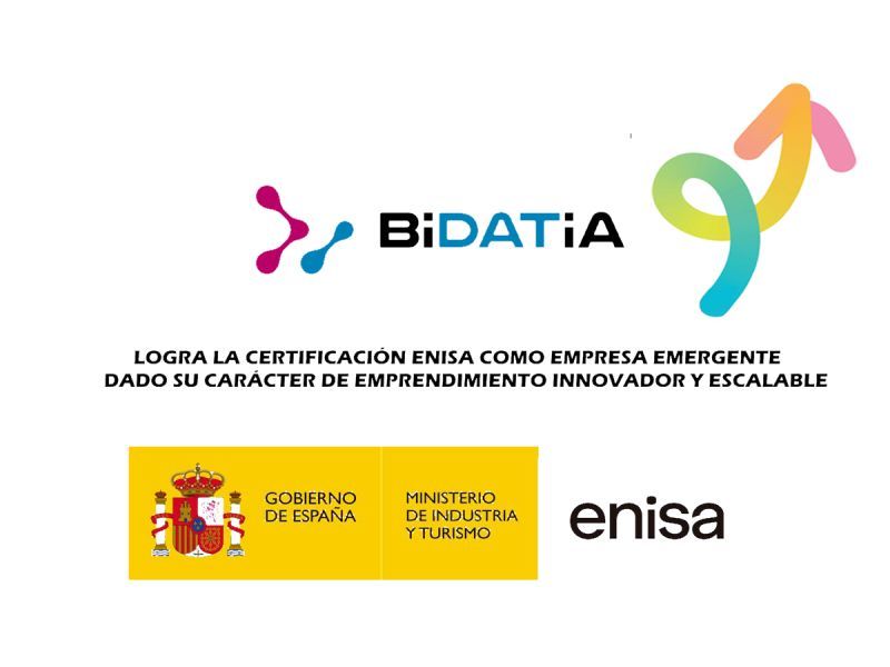Bidatia Firma de certificación como empresa emergente por parte de ENISA
