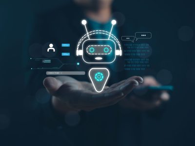 Inteligencia artificial, tecnología empresarial, comunicación digital, chat, robot inteligente, inteligencia artificial, red, datos, internet, finanzas, crecimiento, economía, pago, sitio web para introducir comandos, transformación